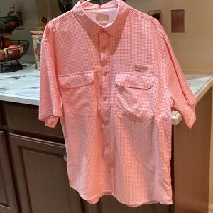 Men’s size XL orange & white checkered shirt by Realtree Fishing